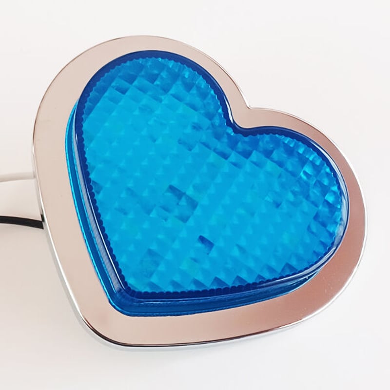 MV% ストライプのハート ハート型 青 暴走ランプ ホタルランプ LEDマーカー | パーツショップ