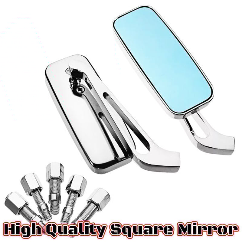 ミラー　スクエア バックミラー ブラック スクエア 左右 バイク ZX-type カウリング 鏡