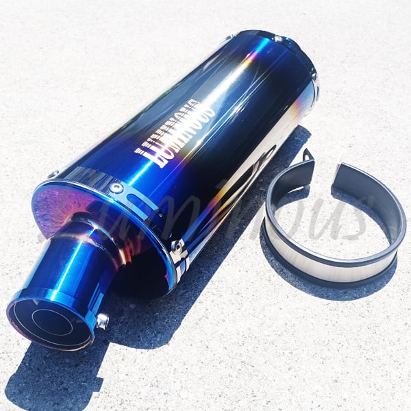 チタン焼き風 スリップオン オーバル マフラーサイレンサー 51mm 50.8π