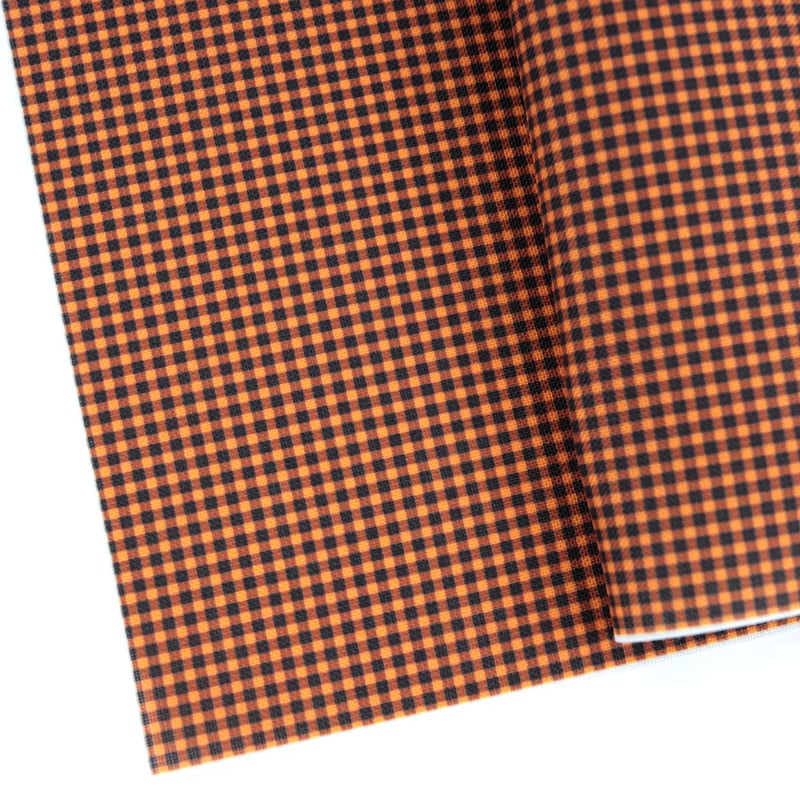 生地/ギンガムチェック（オレンジ×ブラック）/Eテンジク | NUIGOTO