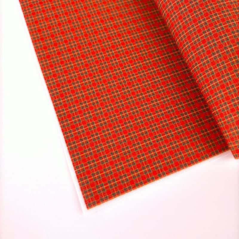 生地/タータンチェック調プリント（レッド）/Eテンジク | NUIGOTO