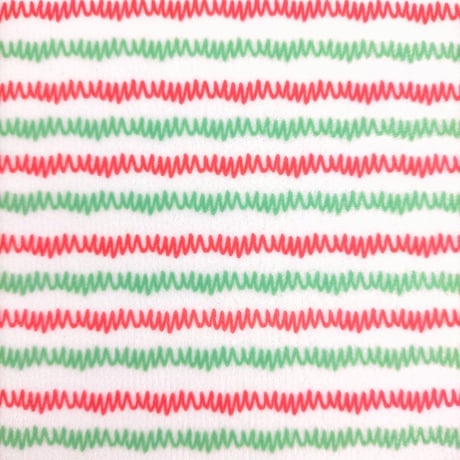 生地/ギザギザ（レッド×グリーン）/マイクロ起毛