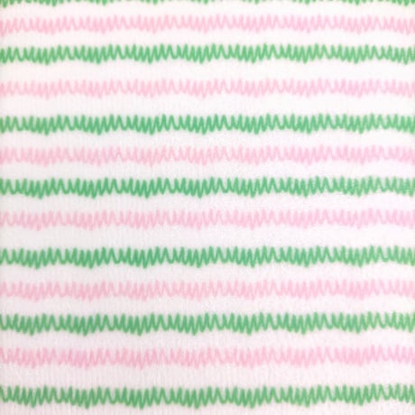 生地/ギザギザ（ピンク×グリーン）/マイクロ起毛