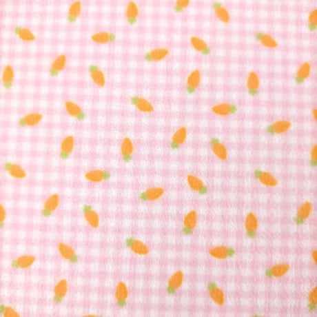 生地/にんじん（ピンク×ホワイト）/マイクロ起毛