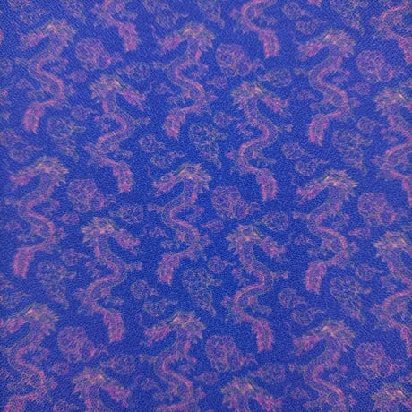 生地/チャイナ風（龍柄/青系）/アムンゼン