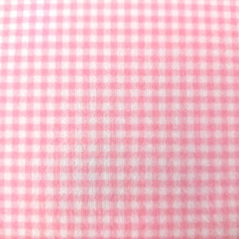 生地/ギンガムチェック（濃ピンク×ホワイト）/マイクロ起毛 | NUIGOTO
