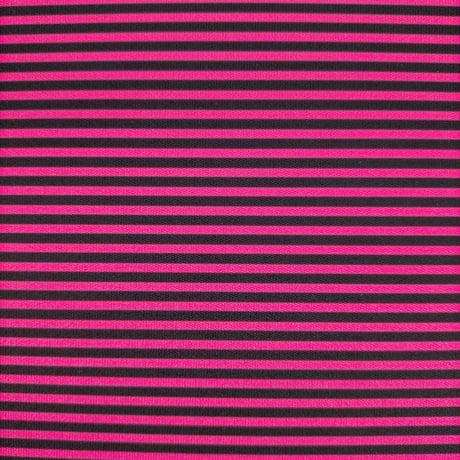 生地/ボーダー（ブラック×ピンク）/スムースニット