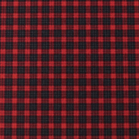 生地/チェック柄（レッド×ブラック）/ぬい生地（ナイレックス/Pパイル）