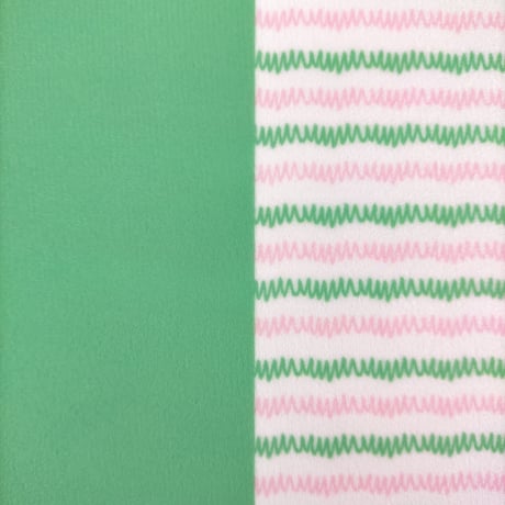 生地/ギザギザW（ピンク×グリーン）/マイクロ起毛