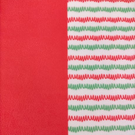 生地/ギザギザＷ（レッド×グリーン）/マイクロ起毛