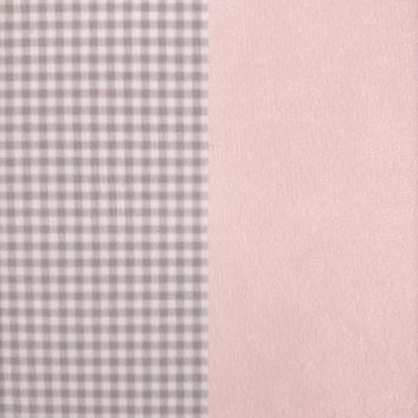 生地/ギンガムチェックＷ（グレー×ホワイト×グレーピンク）/マイクロ起毛