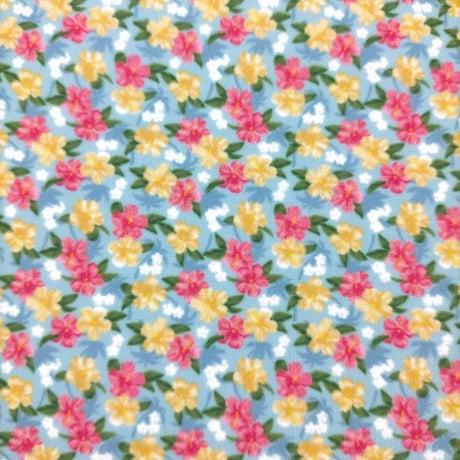 生地/アロハ柄（ハイビスカス/ブルー系）/Pローン
