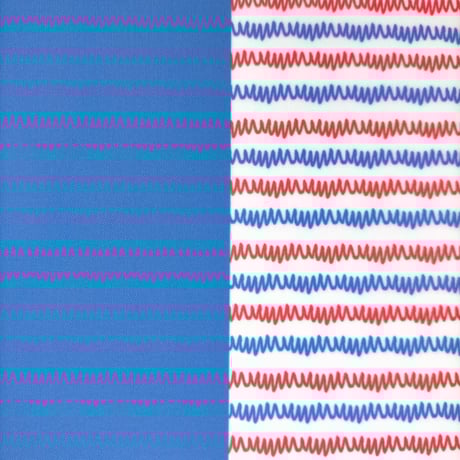 生地/ギザギザW（レッド×ブルー×ブルー）/Pローン