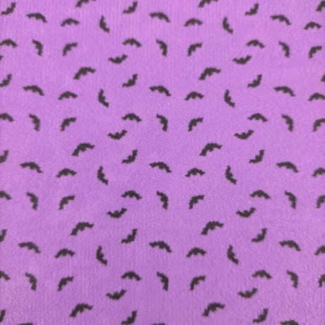 生地/コウモリ柄（パープル系）/マイクロ起毛