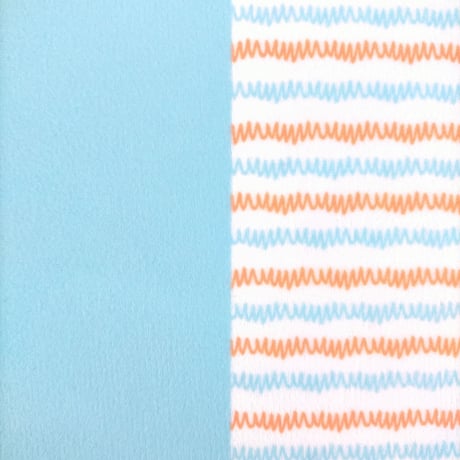 生地/ギザギザＷ（レッド×Lブルー）/マイクロ起毛