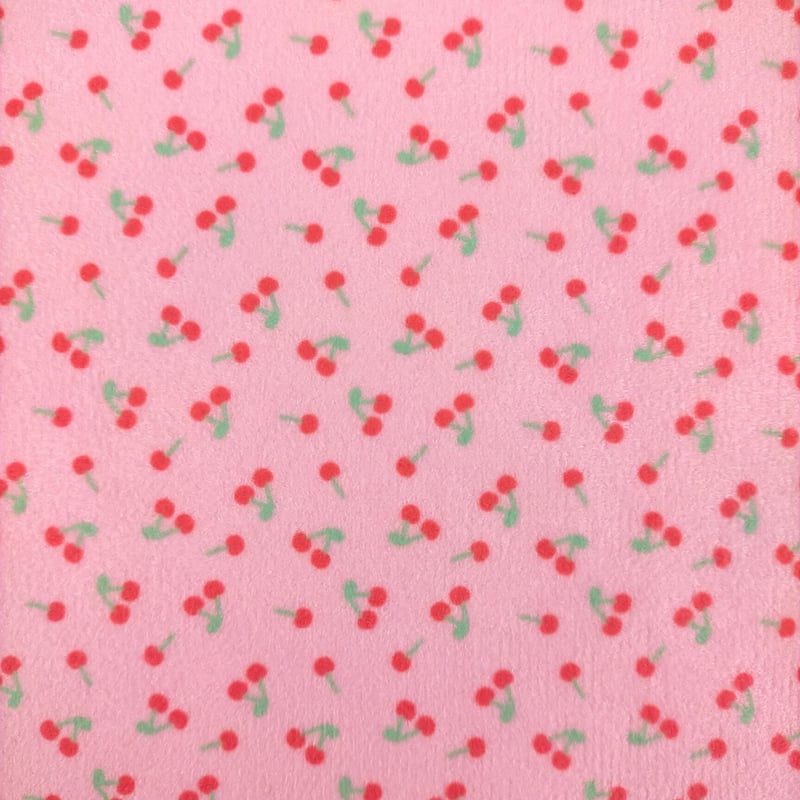 生地/さくらんぼチェリー（ピンク）/マイクロ起毛 | NUIGOTO