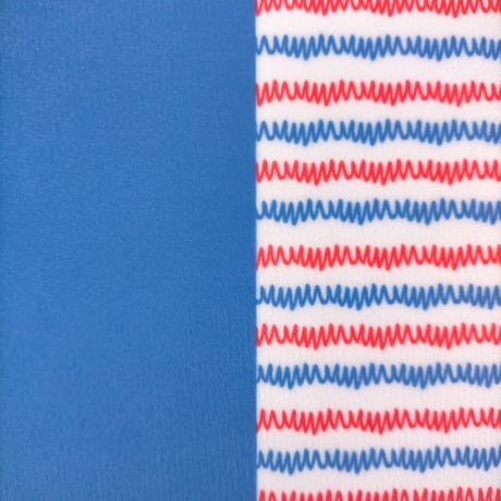 生地/ギザギザＷ（レッド×ブルー）/マイクロ起毛