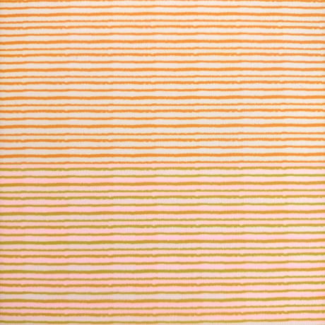 生地/手描きボーダー（オレンジ）/Pローン