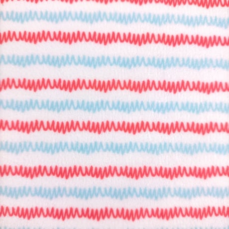 生地/ギザギザ（Lブルー×レッド）/マイクロ起毛