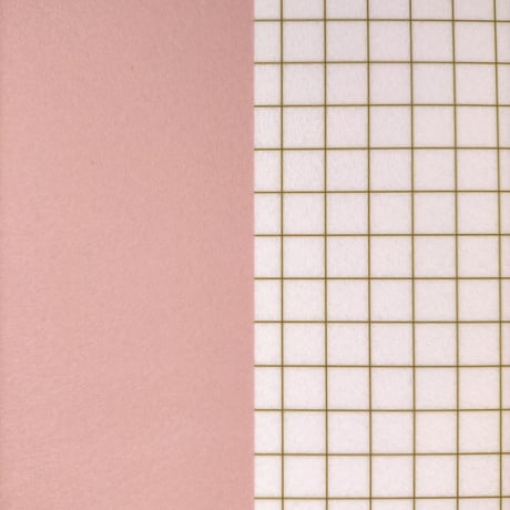 生地/1cmグリッドＷ（ブラウン×グレーピンク）/Pフェルト