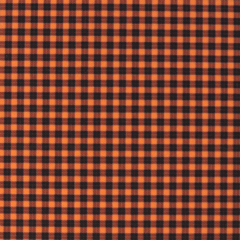 生地/ギンガムチェック（オレンジ×ブラック）/Pローン | NUIGOTO