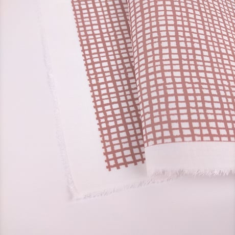 生地/手描きチェック（ブラウン）/Pローン