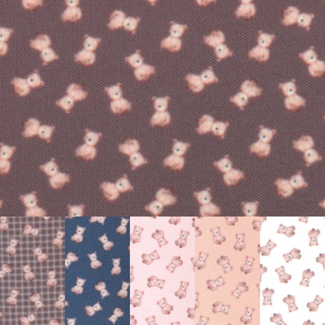 生地/テディベア柄/Pブロード