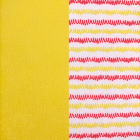 生地/ギザギザＷ（イエロー×レッド）/マイクロ起毛