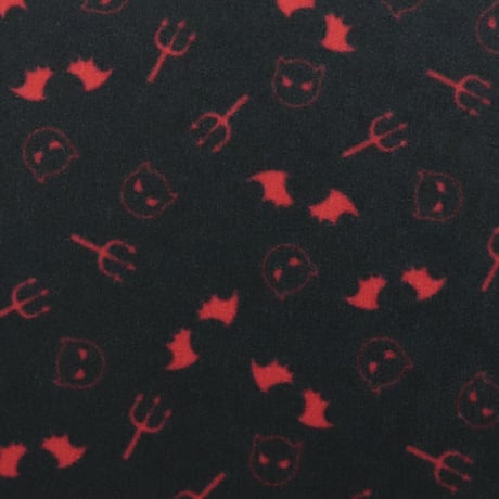 生地/悪魔（デビル）柄/ぬい生地（ナイレックス/Pパイル）