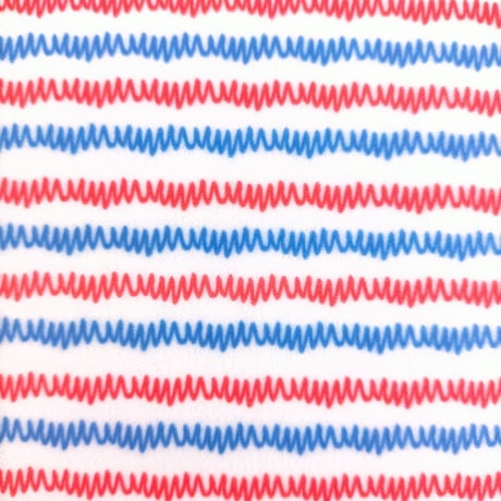 生地/ギザギザ（レッド×ブルー）/マイクロ起毛