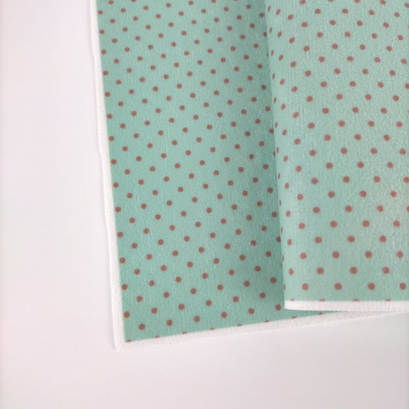 チョコミント&ドット柄シングルウェーブ手作りネックウォーマー 