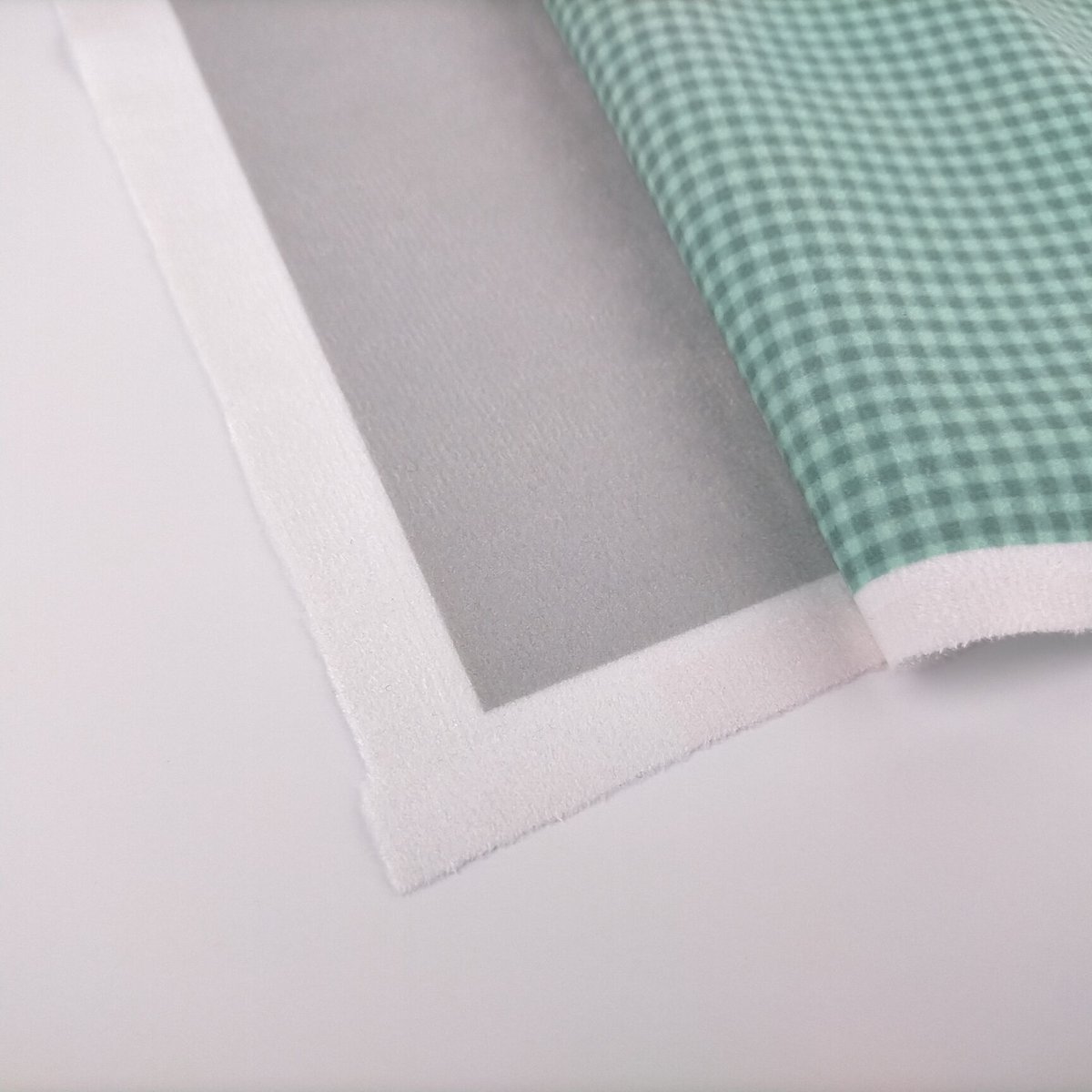 生地/ギンガムチェックW（グリーン×Lグリーン×グレー