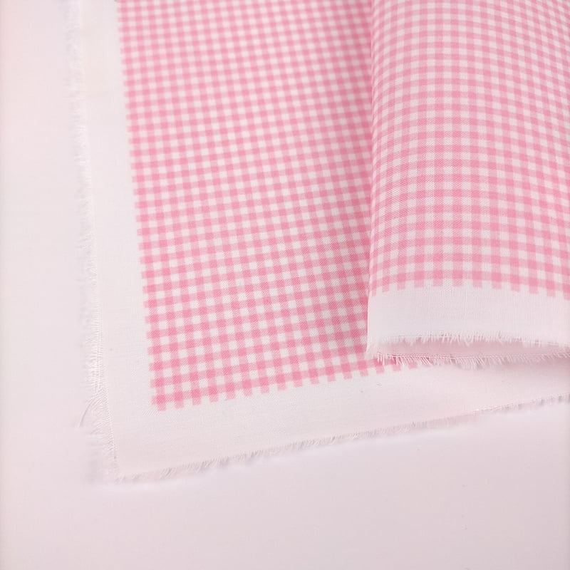 生地/ギンガムチェック（濃ピンク×ホワイト）/Pローン | NUIGOTO