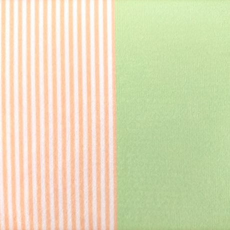 生地/ストライプＷ（オレンジ×Lグリーン）/マイクロ起毛