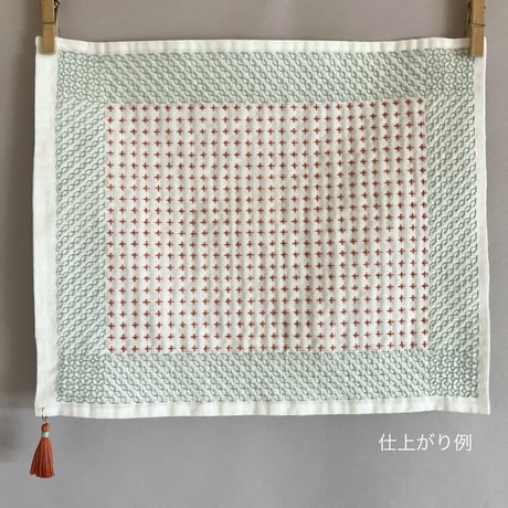 【フレーム/糸なし】Sashiko Cloth KIT 刺し子クロスのキット