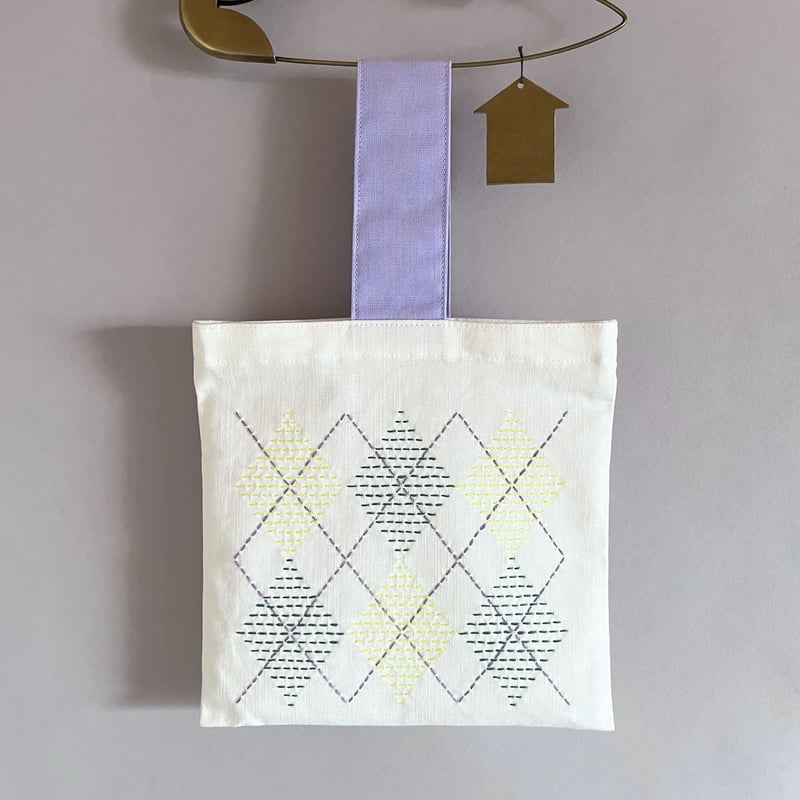 COSMO×AYUFISH int.刺し子キット ワンハンドルのミニバック