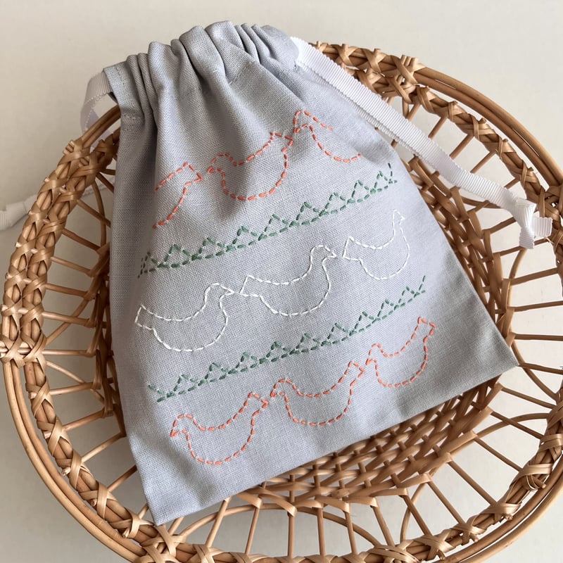 COSMO×AYUFISH int.刺し子キット ミニ巾着 -Bird- | AYUFISH
