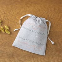 COSMO×AYUFISH int.刺し子キット ミニ巾着 -Bird-