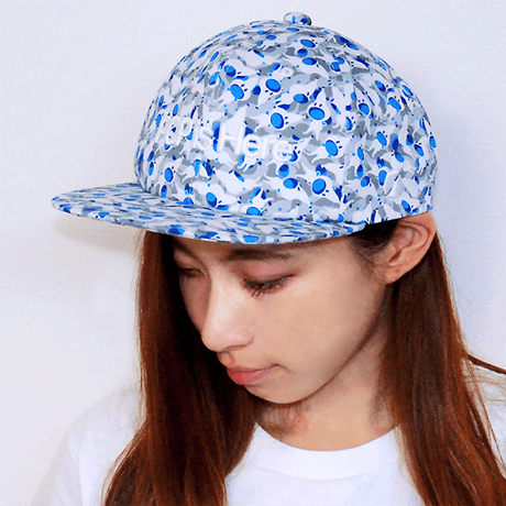 PATTERNED ALL OVER SNAPBACK CAP"Get up"