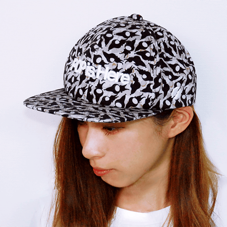 PATTERNED ALL OVER SNAPBACK CAP"Settle down"