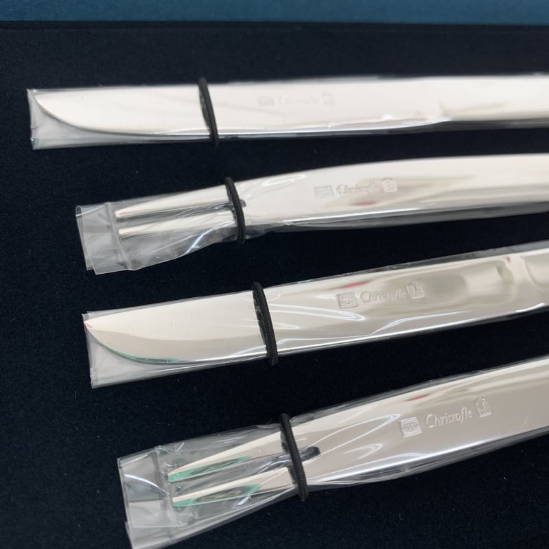 未使用　クリストフル　ギャレア　ナイフ＆フォーク　ペア　Christofle クリストフル社ディナーカトラリー用3本セット フランス