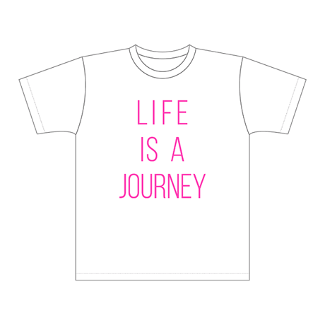 LIFE IS A JOURNEY ドライTシャツ／ホワイト