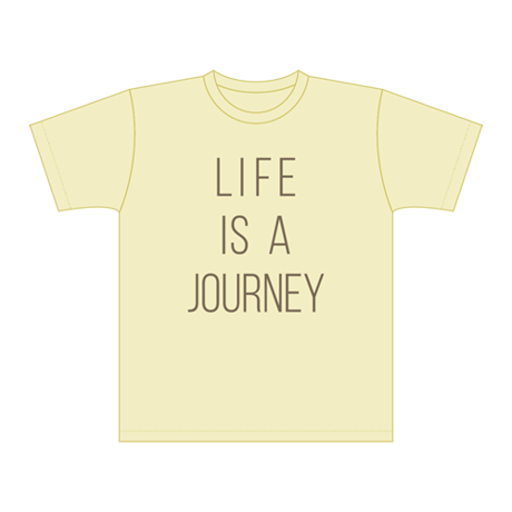 LIFE IS A JOURNEY ドライTシャツ／ライトイエロー