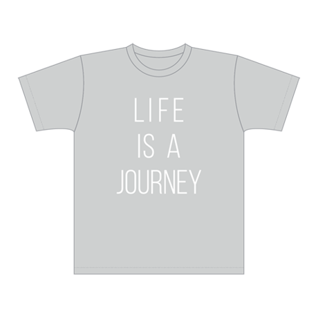 LIFE IS A JOURNEY ドライTシャツ／シルバーグレー