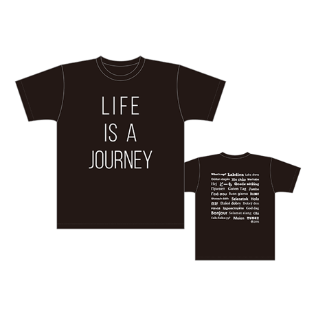 LIFE IS A JOURNEY ドライTシャツ／ブラック