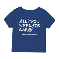 【レディースサイズ】ALL YOU NEED IS RAP Tシャツ／ヴィンテージヘザーブルー
