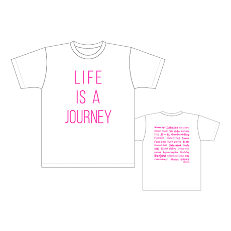LIFE IS A JOURNEY ドライTシャツ／ホワイト