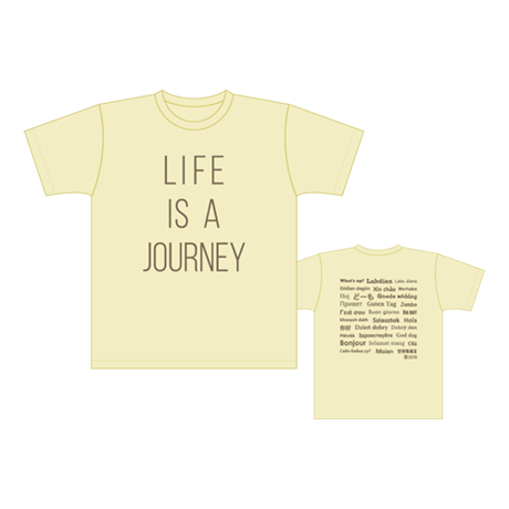LIFE IS A JOURNEY ドライTシャツ／ライトイエロー