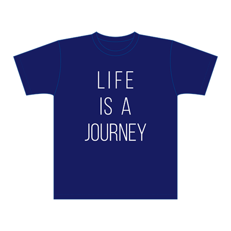 LIFE IS A JOURNEY ドライTシャツ／ジャパンブルー
