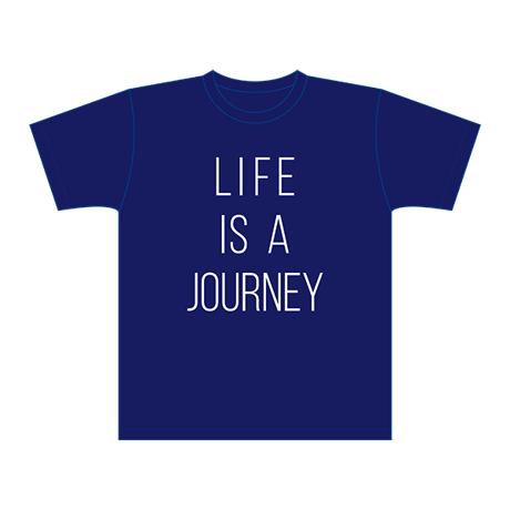 LIFE IS A JOURNEY ドライTシャツ／ジャパンブルー